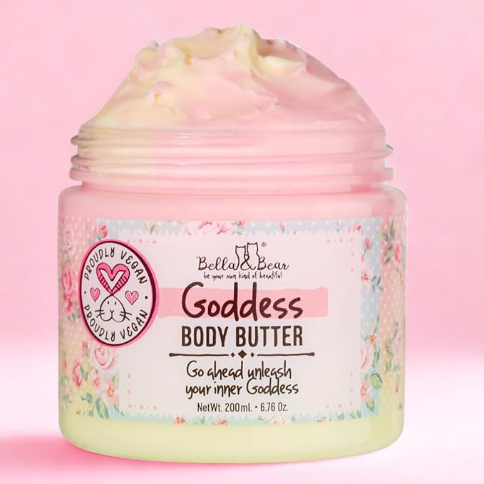 Bella & Bear Goddess Valentines Love Yourself Ritual – Whipped Soap, Body Scrub & Body Butter Set, Tropical Scent, Vegan & Cruelty-Free Self Care Gift for Women
