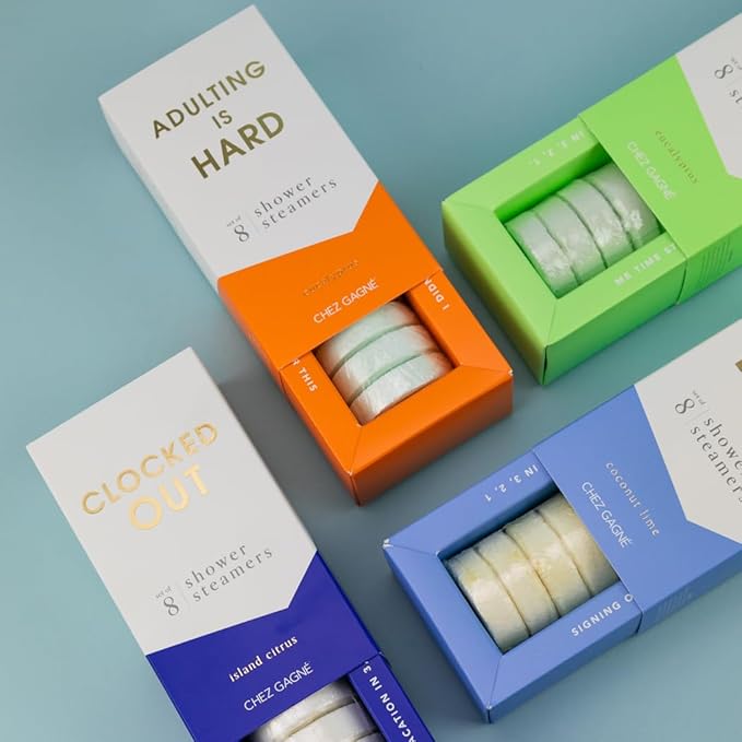 Aromatherapy Shower Steamers - Adulting is Hard - Eucalyptus, Set of 8 - Vegan, Cruelty-Free, Made in USA - Paraben, Sulfate & Phthalate-Free - Young Adult + Adulting Gift, Graduation Gift