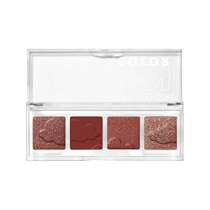 COVERGIRL Clean Fresh Clean Color Eyeshadow Palette, Shimmer Finish, Vegan Formula - Candlelit Burgundy, 4g (0.14 oz)