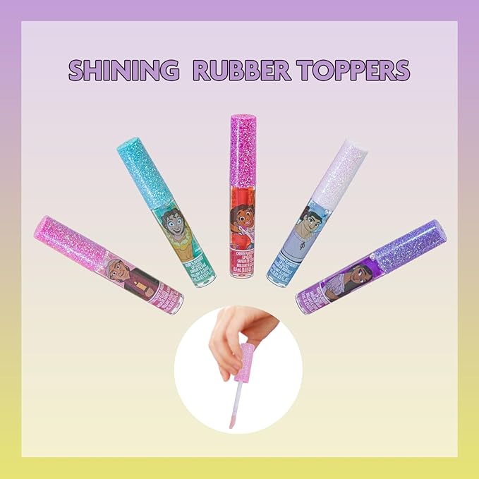 Townley Girl Encanto 7 PK Kids Lip Gloss Set | Vegan Girls Makeup for Ages 3