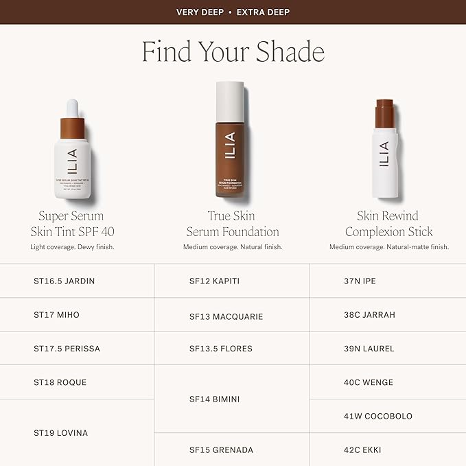 ILIA - Skin Rewind Complexion Stick - Foundation + Concealer + Skincare | Non-Toxic, Vegan, Cruelty-Free, Clean Makeup (41W - Cocobolo, 0.35 oz | 10 g)