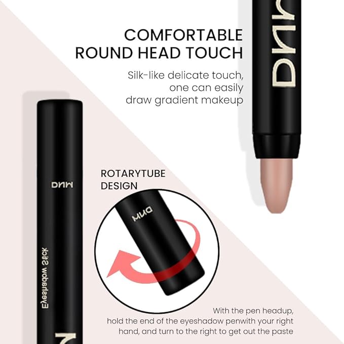 evpct 2Pcs Caramel Matte Cream Eye Shadow Brightener Sticks Set for Eyes, Caramel Matte Pencil Eye shadow Applicator Stick Pen Palette Makeup Waterproof sombras en crema para ojos 30+30