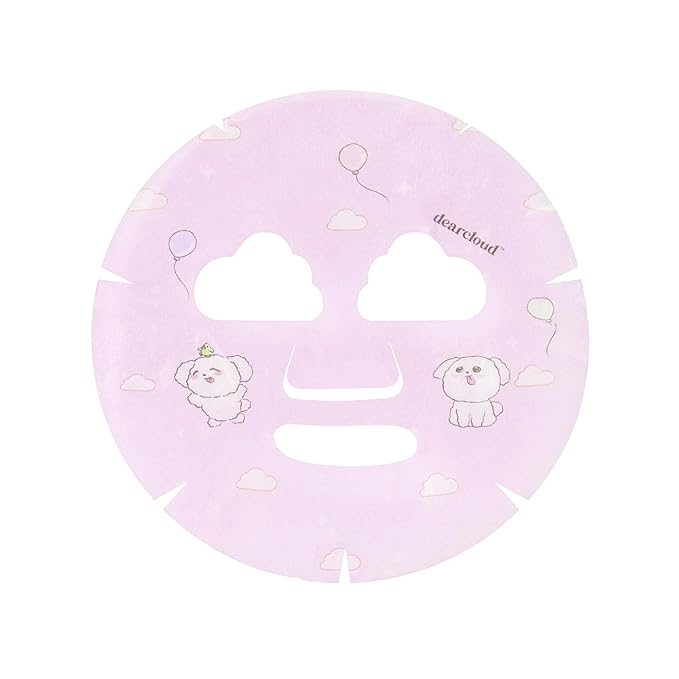 dearcloud Pure Puppy Clear Burst Dew Essence Face Mask, Korean Sheet Mask - Salicylic Acid, Green Tea & Peach (3 Count)