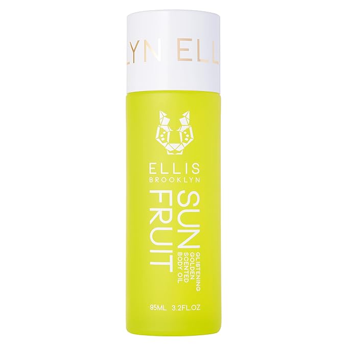 Ellis Brooklyn SUN FRUIT Scented Body Oil for Women with Bergamot, Fig, Jasmine & Amber, Vegan, Cruelty-Free, Sustainable Ingredients, Made in USA, 95ml/3.2 fl oz