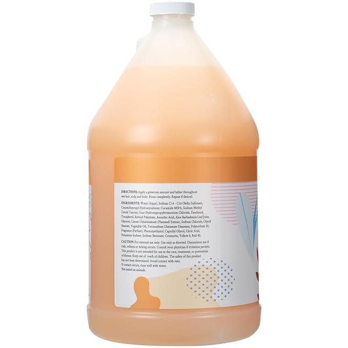 Ginger Lily Farms Botanicals 3-in-1 Shampoo, Conditioner & Body Wash, Coco Mango, 100% Vegan & Cruelty-Free, Coconut Mango Scent, 1 Gallon (Pack of 4)