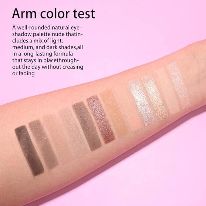 SUAKE Nude Pink Eyeshadow Palette, Matte & Shimmer, High Pigmented 12 Colors Brown Purple Eye Shadow Primers for Eye Makeup, Korean Powder Palet de sombras de ojos (01# Caramel Brown)