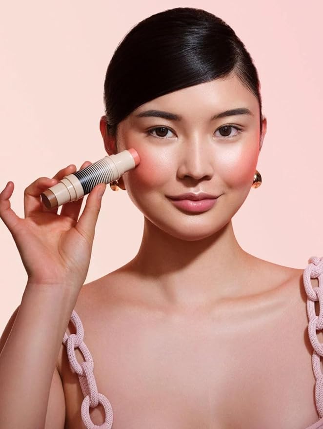 Dibs beauty - Desert Island Duo Blush Bronzer Stick - Dual-Ended Cream Stick for Cheeks, Contouring, Layerable, Blendable Color for a Natural Radiant Finish - Color: 3 Full Deets And Spill The Tea