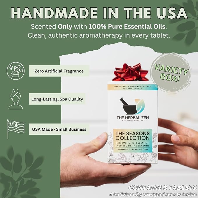 Shower Steamers Aromatherapy Tablets – Variety Pack - Shower Bombs Aromatherapy Made in USA – Valentines Day Gift for Her and Him – Natural Essential Oils – Adult Christmas Stocking Stuffers (8 Pack)