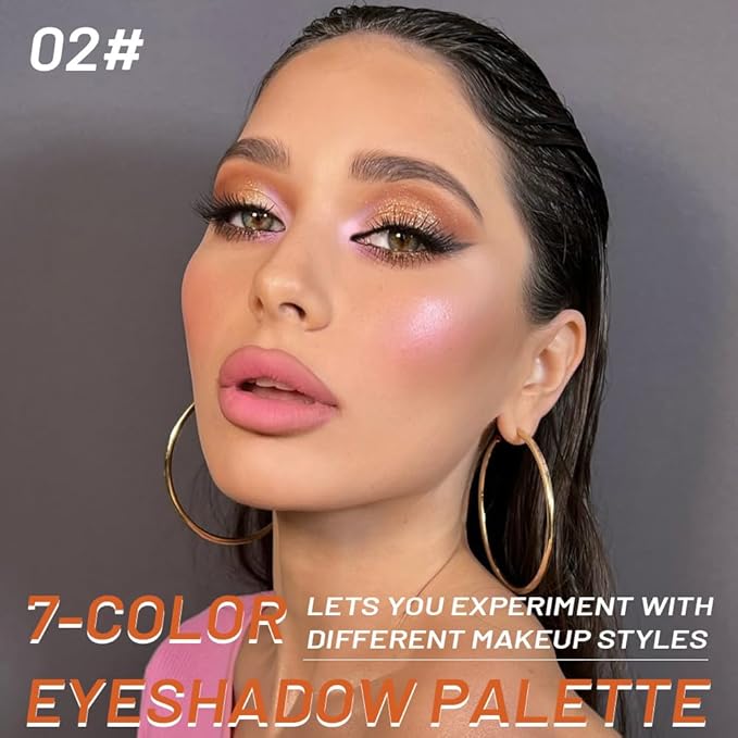 7Colors Eyeshadow Makeup Palette,White GoldenBrown Mauve Taupe Natural Neutral Eye Shadow Palettes for Older Women,Long Lasting Naturing-Looking,Lightweight,Eye Makeup Kit Travel Size,Vegan