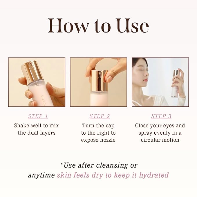 DEARDAHLIA Endless Skin Cream Mist 100ml - Vegan Dual-Layer Hydrating Face Mist, Deep Moisture & Glow Boost. Before & After Makeup Facial Spray. K-Beauty Korean Skincare