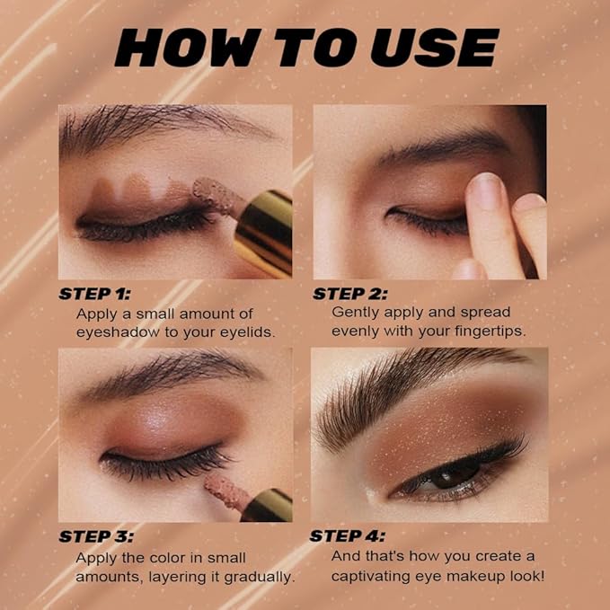 Brown Shimmer Liquid Metallic Eyeshadow, Longwear Eye Makeup For Older Women, Buildable Highly Pigmented & Blendable Eye Shadow Cream in Shimmer Finishes, Vegan & Cruelty-Free, (03#Brown)