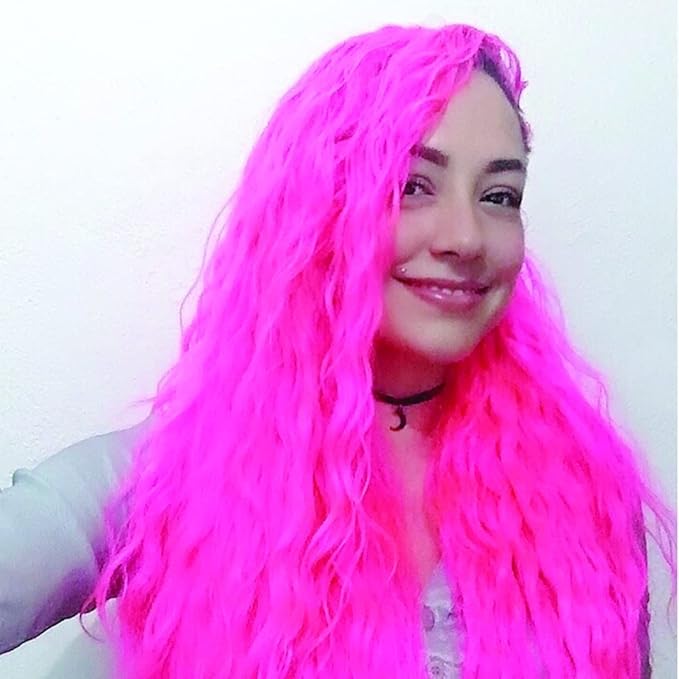 MANIC PANIC Cotton Candy Pink Hair Color - Amplified - Semi Permanent Hair Dye - Bright Pink Cool Toned Color - Glows in Blacklight - Vegan, PPD & Ammonia-Free - For Coloring Hair on Women & Men
