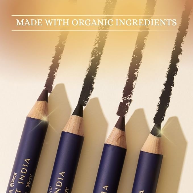 Clean Smudge Eyeliner - Vegan Eye Pencil for Smokey Eye Looks - Rich Pigmented Velvet Formula with Anti-Oxidants - Traditional Indian Beauty Essential for Daily Wear - Black
