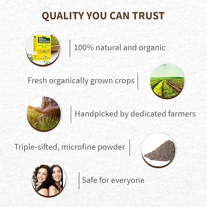 Indus Valley Bio Organic Natural Henna Hair Color For Women Blonde 100gm| 100% Gray Hair Coverage And Long Lasting Hair Dye | Vegan and Cruelty-Free I Herbal Hair Color for All Hair Types