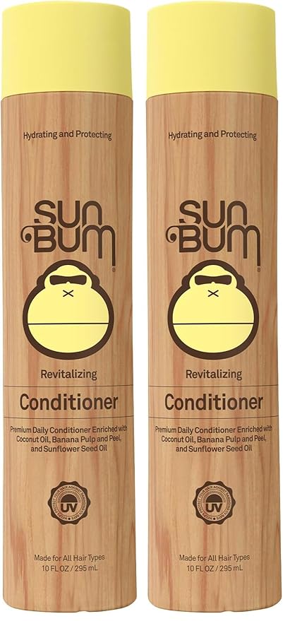 Sun Bum Revitalizing Conditioner - Hydrating and Nourishing Hair - Smoothes and Strengthens - UV Protecting - Vegan - Made Without Parabens - 10 oz,(Pack of 2)