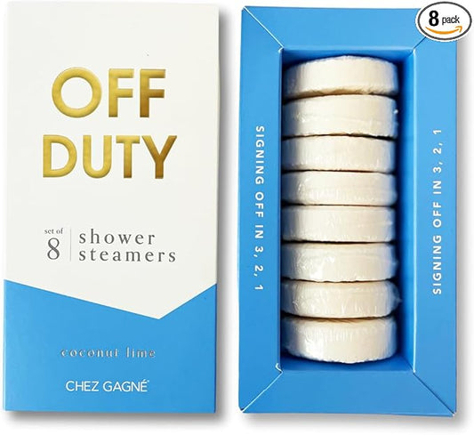 Aromatherapy Shower Steamers - Off Duty - Coconut Lime, Set of 8 - Vegan, Cruelty-Free, Made in USA - Paraben, Sulfate & Phthalate-Free - Relaxation Self Care Gift