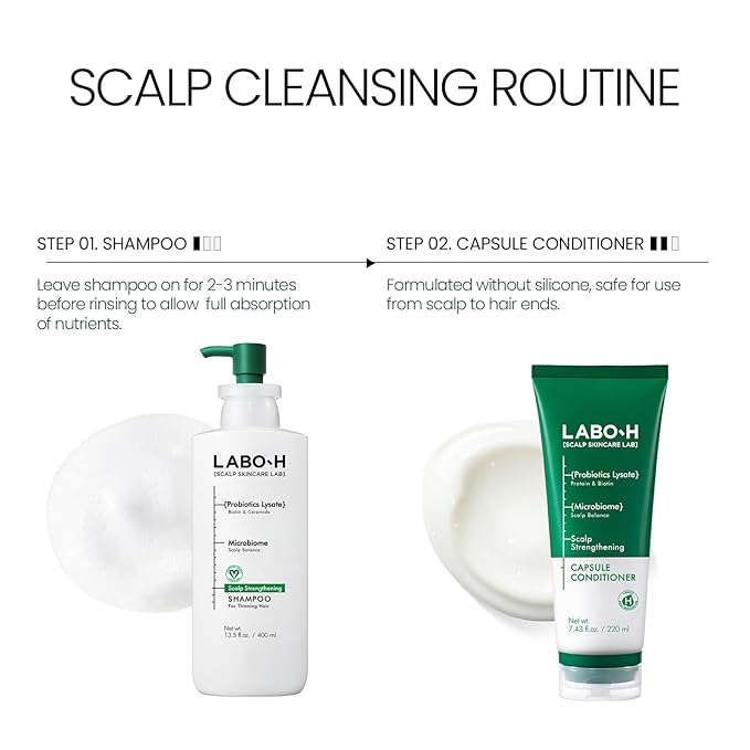 Scalp Strengthening Shampoo for Hair Growth & Anti-Loss | Vegan Ceramide Haircare Routine with Rosemary Oil, Biotin and Caffeine, Paraben Free, Korean Hair Care, 13.5 Fl. oz.
