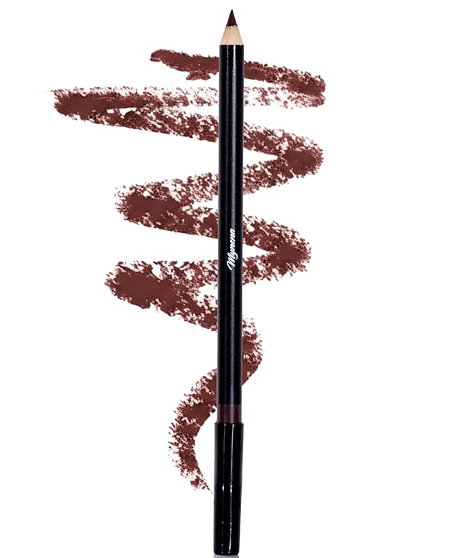 Mynena Brown Creamy Matte Waterproof Lip Liner | Long Lasting Transfer-Proof | Sharpenable | Blendable Pencil for Defined Lips