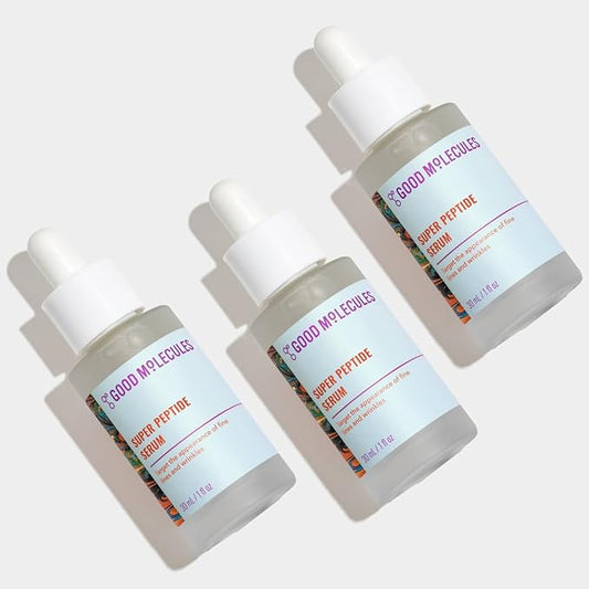 Good Molecules Super Peptide Serum Pack 3 – 1 fl oz / 30 ml Each | Lightweight Facial Serum with Peptides & Copper Tripeptides, Water-Based Skincare