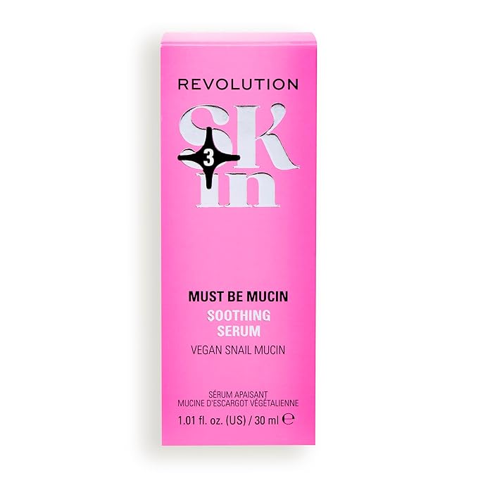 Revolution Skin, Must Be Mucin Vegan Snail Mucin Soothing Serum, Hydrates & Plumps Face & Skin, Vegan & Cruelty-Free, 1.01 fl oz