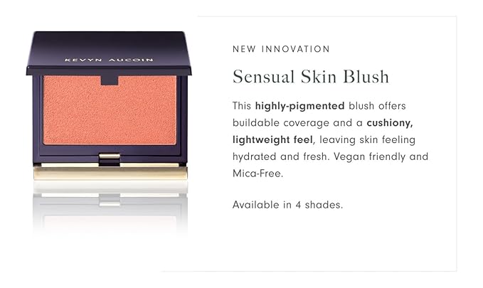 Kevyn Aucoin Sensual Skin Blush – Exposed (neutral nude: peach/warm): Cream-to-powder formula. Airbrushed finish. Helps blur appearance of texture, pores & fine lines. Easy use. Made in Italy.