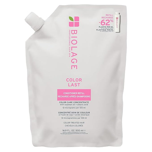 Biolage Color Last Conditioner Refill - Protects & Preserves Color Treated Hair, Hydrates & Repairs Damaged Hair, Adds Shine, Vegan, Paraben-Free, 16.9 Fl Oz