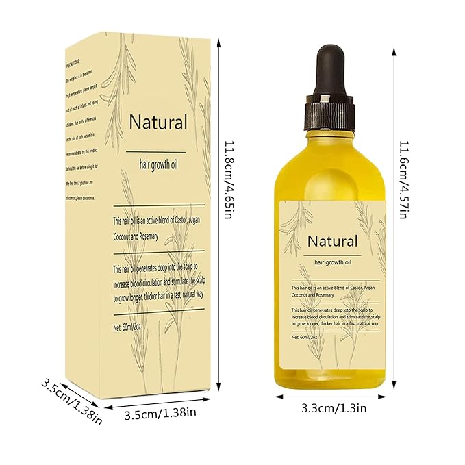 Vegan Natural Hair Growth Oil, 1Pcs hair growth oil Rosemary Oil for Hair Growth Organic for dry damaged hair and growth