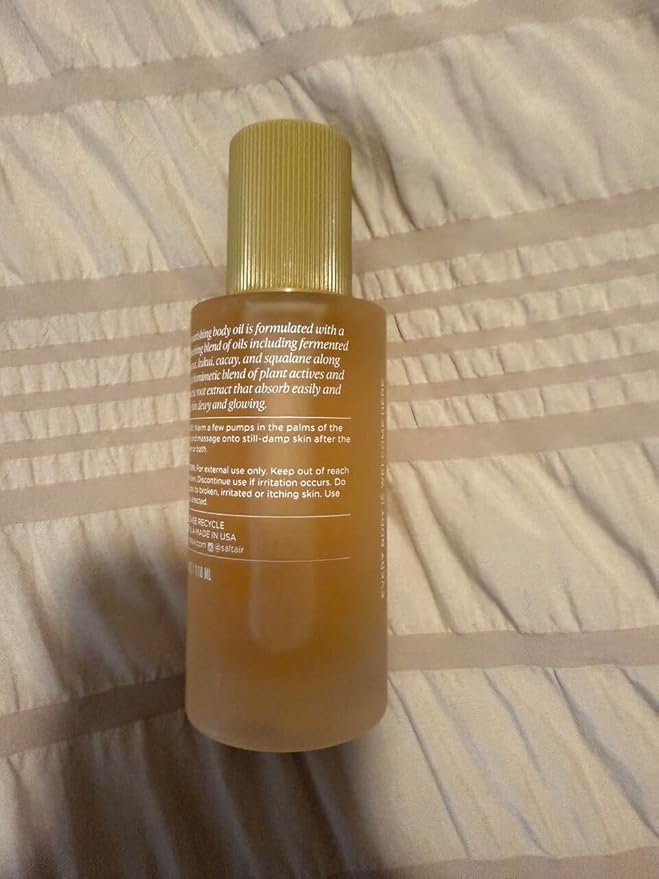 Saltair Body Oil – Luxurious After Shower and Bath Oil for Women and Men. Botanical, Non-Greasy, Well-Absorbing Moisturizer for Hydrating Dry Skin – 4oz Bottle, Golden Hour Scent