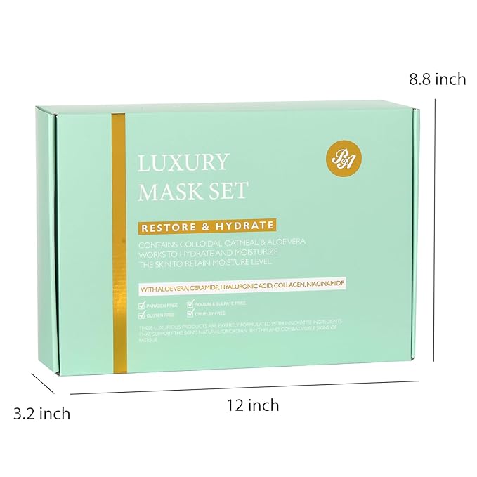 Valentines Day Gifts for Women, 55Pcs Tea Tree Face Sheet Mask Pack, Skin Care Set, Self Care Kit, Hydrogel Jelly Mask, Eye Gel, Under Eye Patches, Facial Serum Set, Christmas, Birthday, Mother Day