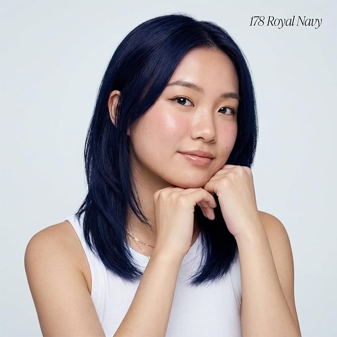 Adore Semi Permanent Hair Color (178 Royal Navy) (2 Pack) | Vegan & Cruelty-Free Blue Hair Dye | No Ammonia, No Peroxide, No Alcohol | 4 Fl Oz