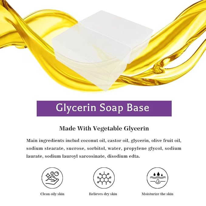 25.2 lbs Glycerin Bars to Make Homemade for Soap Making,Natural Melt and Pour Glycerin Base for Soap Making, Transparent, Unscent, Easy to cutting
