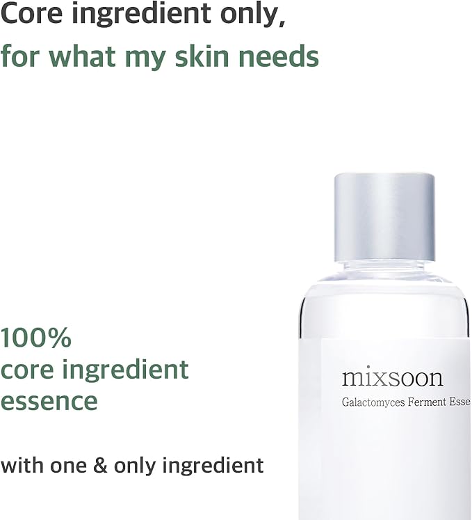 mixsoon Galactomyces Ferment Essence - Deep Moisture, Tone Clarifying Essence to Smooth Skin for Dull, Uneven Skin - Korean Skincare for Glass Skin - Vegan (3.38 fl.oz / 100ml)
