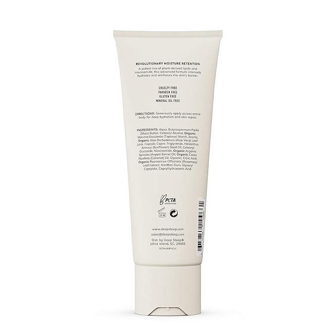 Deep Steep Body Lotion, Pure Coconut, 8 oz – Moisturizer with Coconut Oil, Shea Butter, Argan Oil, Aloe Vera & Niacinamide – Vegan, Clean Beauty, Daily Skin Hydration