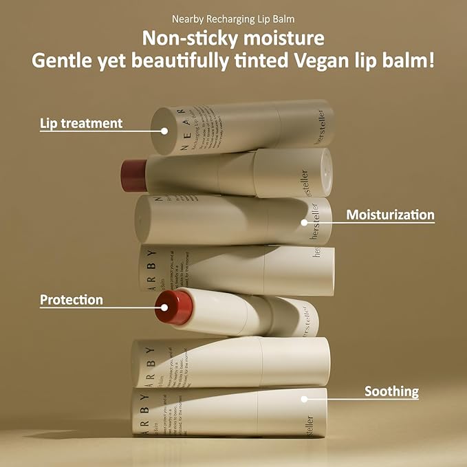 hersteller Nearby Recharging Lip Balm Vegan Butter Complex Intensive Moisturizing Treatment for Dry Lips and Cheek Natural Healthy (Mauve)