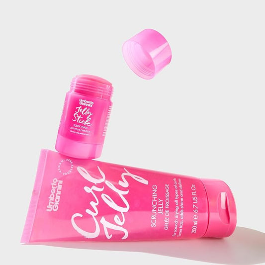 Umberto Giannini Curl Jelly Slick Back Duo - Includes Curl Scrunching Jel & Jelly Slick Stick for Styling - Suitable for all Waves, Curls & Coils