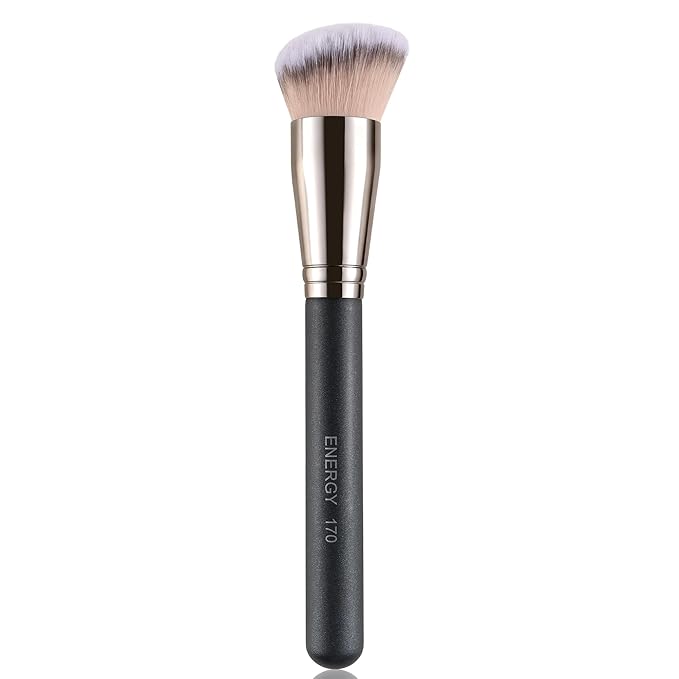ENERGY Foundation Brush for Liquid Makeup - Professional Makeup Brush for Liquid, Cream & Powder Blending,Buffing and Contouring - Soft Vegan Synthetic Bristles Face Make Up Tool