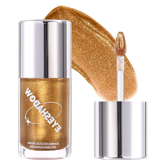 SUAKE Liquid Sparkling Glitter Eye Shadow – Rose Gold Cherry Eyeshadow, Eyeliner, Eyelid Shimmer Highlight Makeup, Highly Pigmented sombra de para ojos,Waterproof Quick-Drying (03Starlight#)