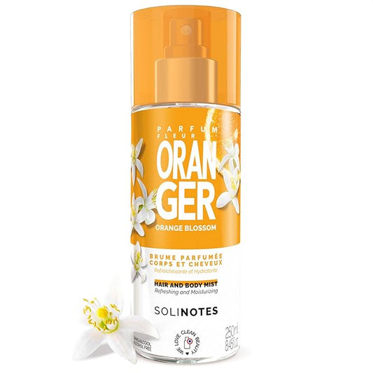 Solinotes Orange Blossom Body Mist– Alcohol-Free, Long-Lasting Fragrance Spray with Delicate Floral and Soothing Scent – Clean, Cruelty-Free Hair & Body Perfume Spray for Women (8.45 Fl Oz)
