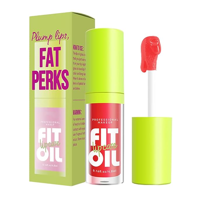 8 Colors Big Brush Head Lip Oil, Smooth Glossy Lip Glow Oil, Ultra-Hydrating & Nourishing, Long Lasting Fresh Transparent Tinted Plumping Lip Oil, Non-Sticky Formula (#05)