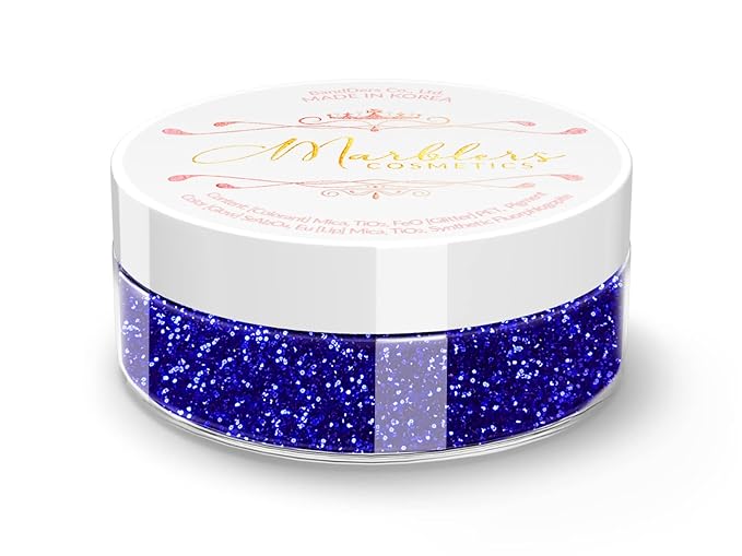 MARBLERS Twinkle Face & Body Glitter [Royal Blue] 0.18oz (5g) | Fine | Non-Toxic | Vegan | Cruelty-Free | Festival, Rave & Party Makeup | Eye, Hair, Nail Polish, Eyeshadow | Nail Art | Gel Nail