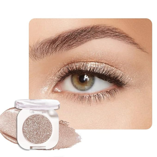 Light Nude Brown Single Shimmer Eyeshadow Makeup, Neutral Powder Eye Shadow for Women, Soft Nude Shimmer Single Eyeshadows Buildable Waterproof, Girls Daily Eyeshadow Gift #10