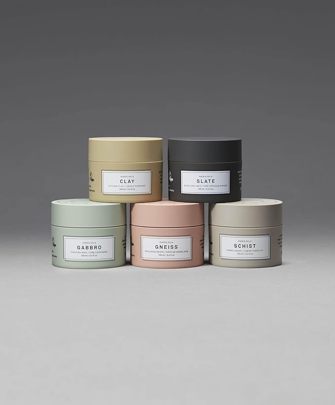 Maria Nila Minerals Clay, 1.7 Fl Oz / 50 ml, Hold 3/5, For all Hairstyles, Defining Wax Gives Matte Texture, 100% Vegan & Sulfate/Paraben free