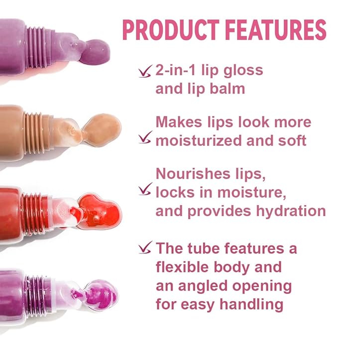 3Pcs Summer Lip Butter Lip Balm Glow Reviver Lip Gloss, Melting Lip Serum, Ultra-Hydrating Natural Vegan Lip Balm, Sheer-Tinted Shine & Hydration, Soothes & Softens Dry Lips (01+02+03)