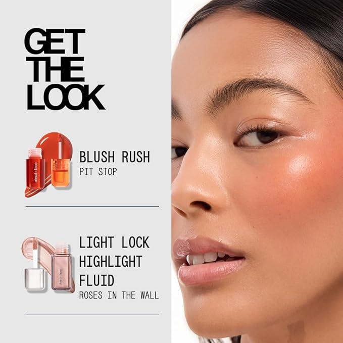 about-face Blush Rush Liquid Blush – Hydrating, Buildable Formula with Jojoba Oil, Hyaluronic Acid, and Squalane – Long-Lasting Dewy Finish – Vegan & Cruelty-Free (Pit Stop – Orange Peach)