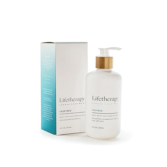Lifetherapy 3-in-1 Body Wash Bubble Bath & Hand Wash – Inspired | Clean Skin-Loving Formula | Vegan & Gluten Free | Nourishing & Revitalizing | Free From Parabens, Sulfates & Phthalates 12oz