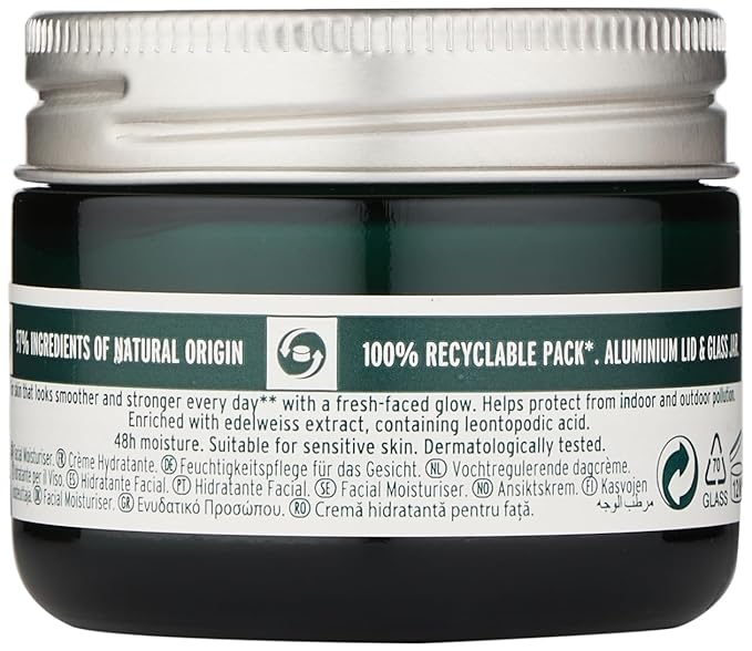 The Body Shop Edelweiss Intense Smoothing Cream – Nourishing Day Cream – Moisturizes and Hydrates Skin – Vegan – 50ml
