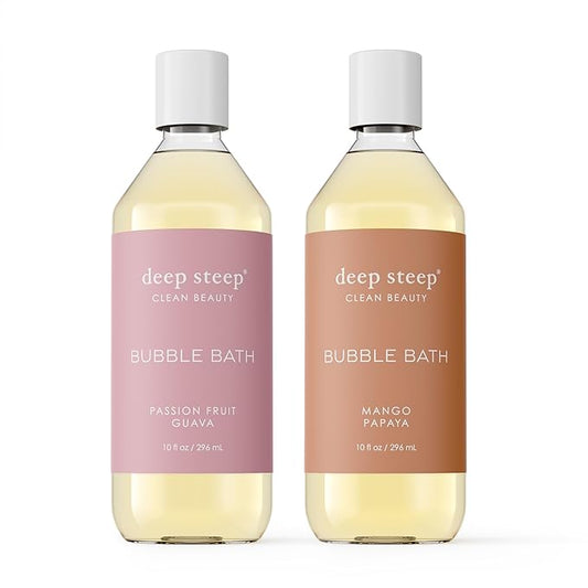 Deep Steep Bubble Bath, 10oz (2 Pack) (10 Fl Oz (Pack of 2), (Energizing - Passion Fruit Guava & Mango Papaya)