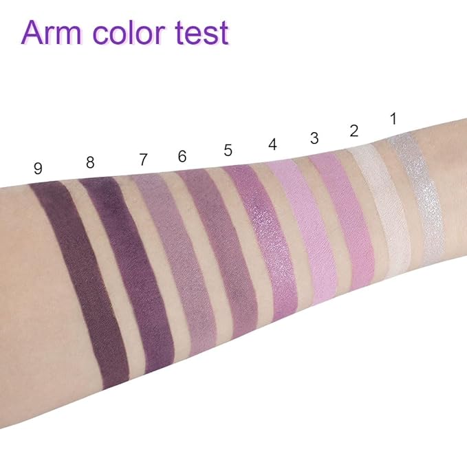 SUAKE Purple Eyeshadow Palette for Eye Makeup,High Pigmented Silver White Tan Grape Brown Color Light Violet Eye Shadow Primers, Matte Shimmer Powder Palet de sombras de ojos