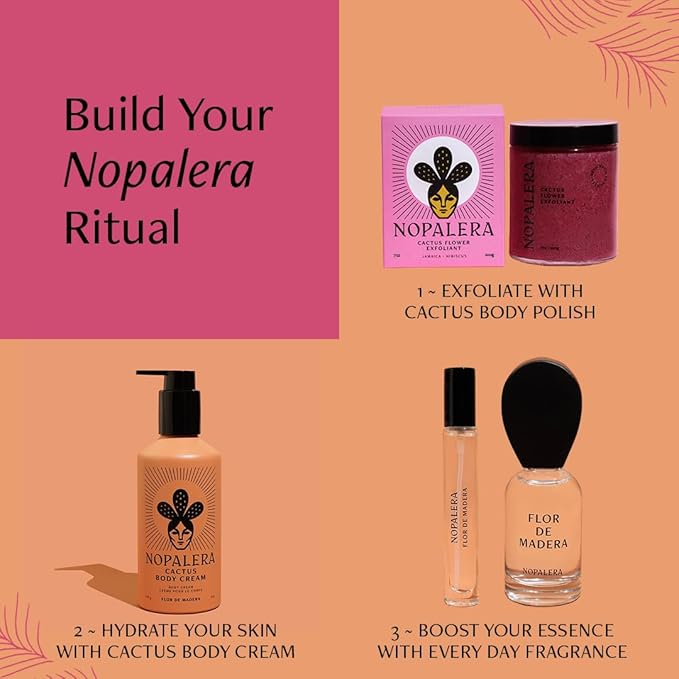 Nopalera Hibiscus Cactus Flower Exfoliant - Exfoliating Face & Body Scrub, 3-in-1 Cleanser, Exfoliator, & Moisturizer, Vegan, Cruelty-Free, Natural Floral Scent, Dye Free, 6 oz.