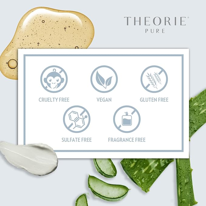 THEORIE Pure Face and Body Scrub- Hypoallergenic, Aloe Based & Vegan- Fragrance, Sulfate, Irritant, Paraben & Allergen FREE, Ultra Gentle Cleansing Exfoliant for Sensitive Skin, 8 Fl.Oz Tube / 237 mL